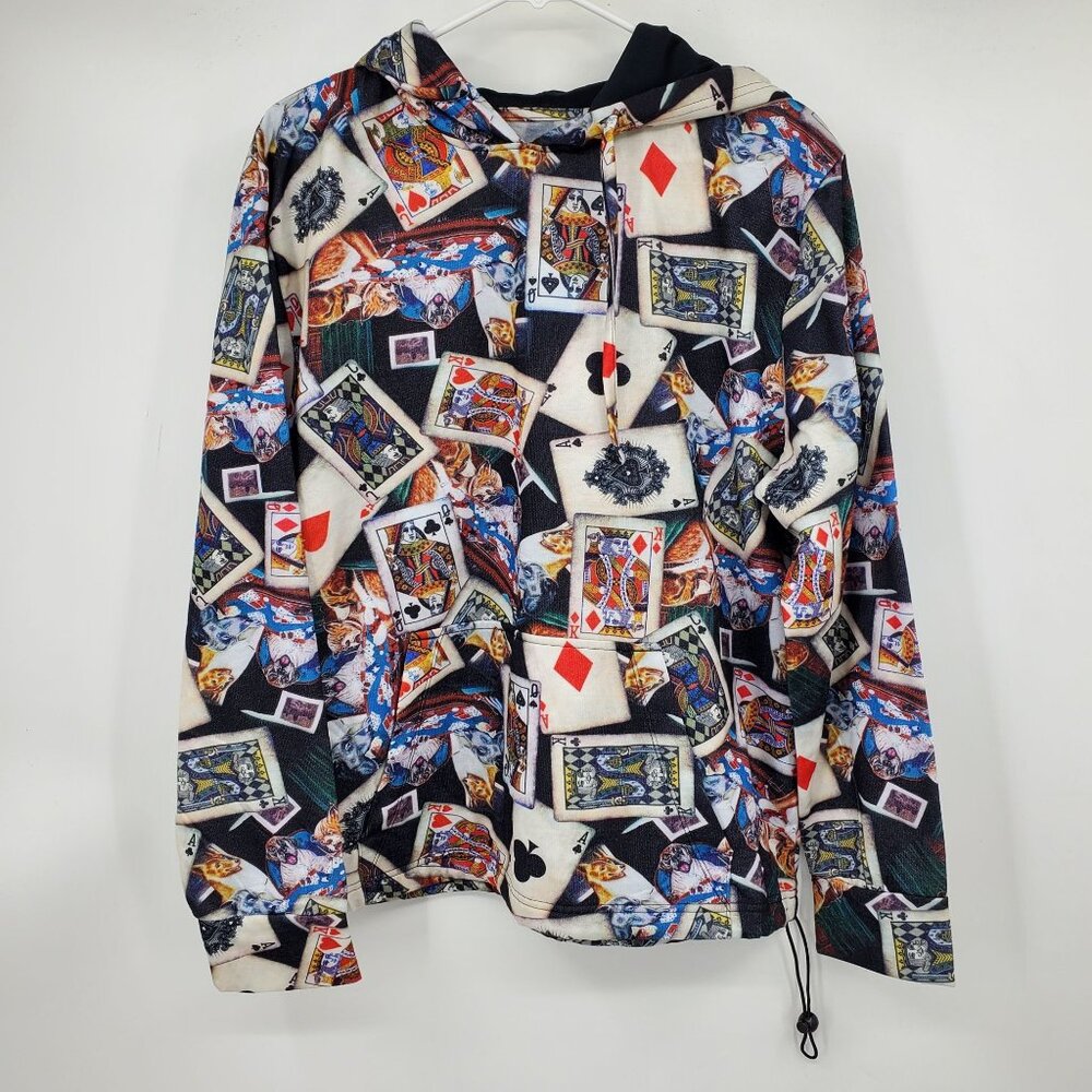 NWT Fresh Prince of Bel-Air Dogs Playing Poker Pullover Hooded Sweatshirt Medium